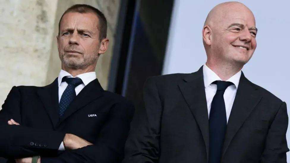 Uefa president Aleksander Ceferin and Fifa counterpart Gianni Infantino